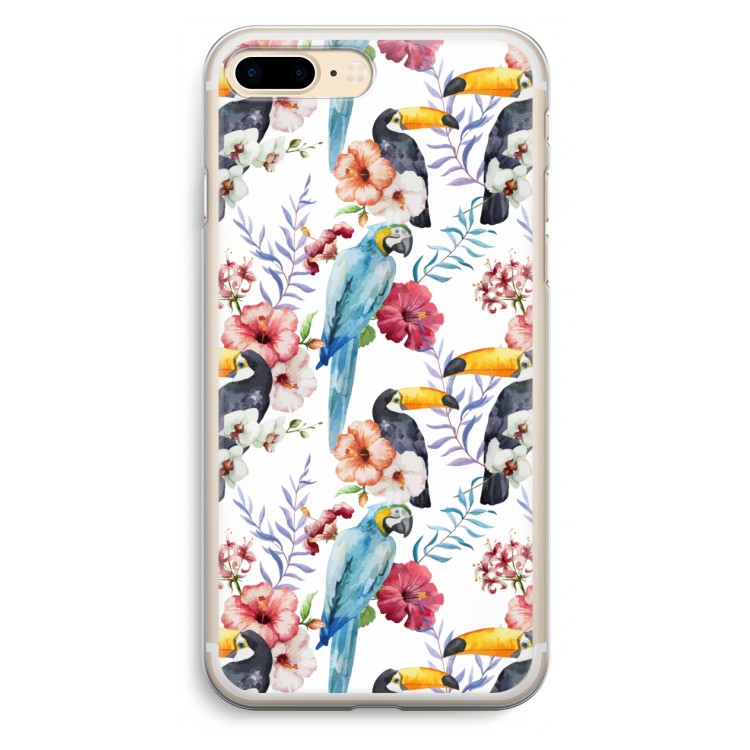 Bloemen tukan: iPhone 7 Plus Transparant Hoesje