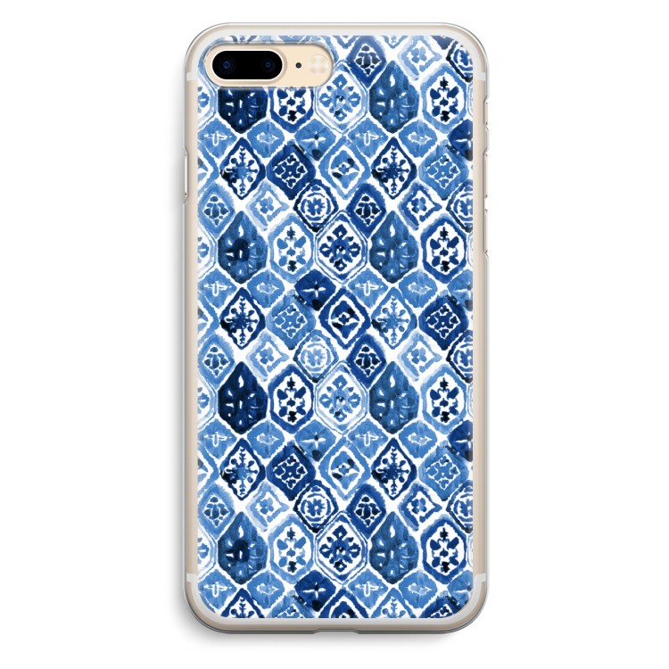 Blauw motief: iPhone 7 Plus Transparant Hoesje