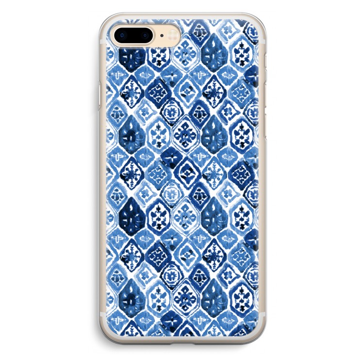 Blauw motief: iPhone 7 Plus Transparant Hoesje