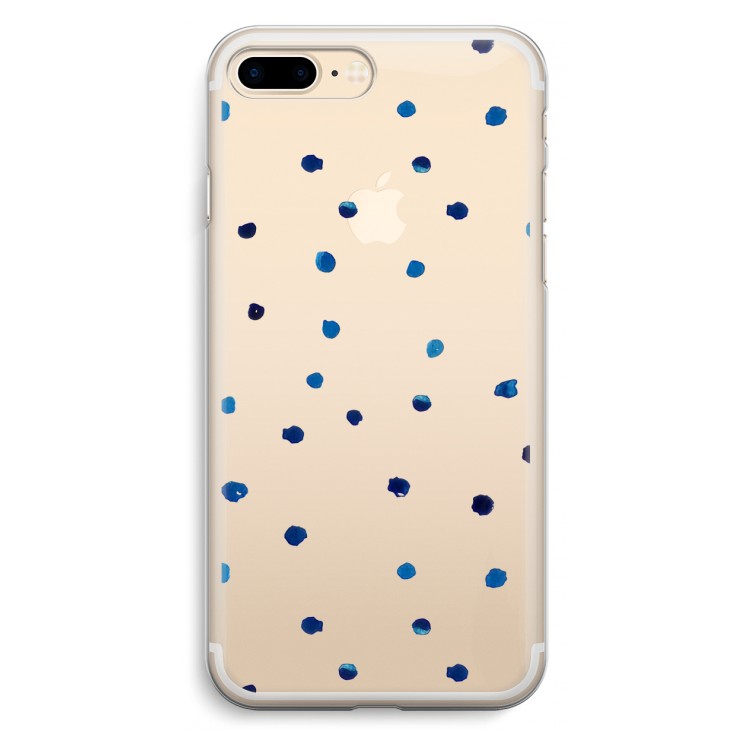 Blauwe stippen: iPhone 7 Plus Transparant Hoesje