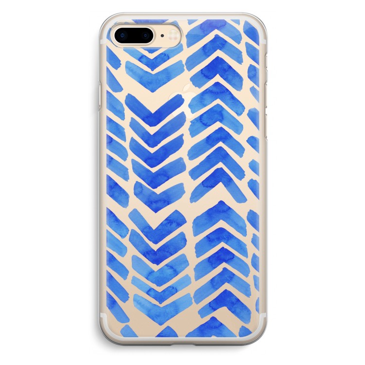 Blauwe pijlen: iPhone 7 Plus Transparant Hoesje