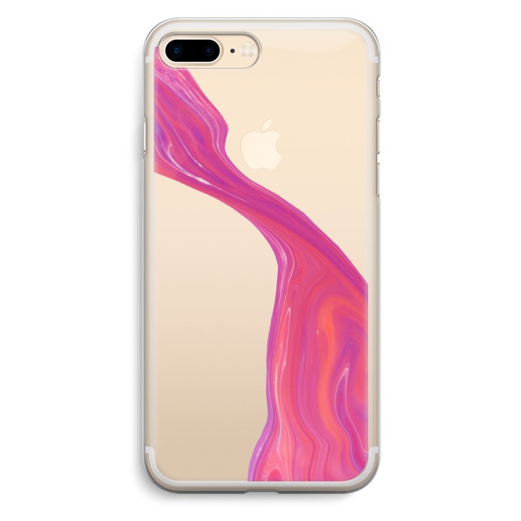 Paarse stroom: iPhone 7 Plus Transparant Hoesje