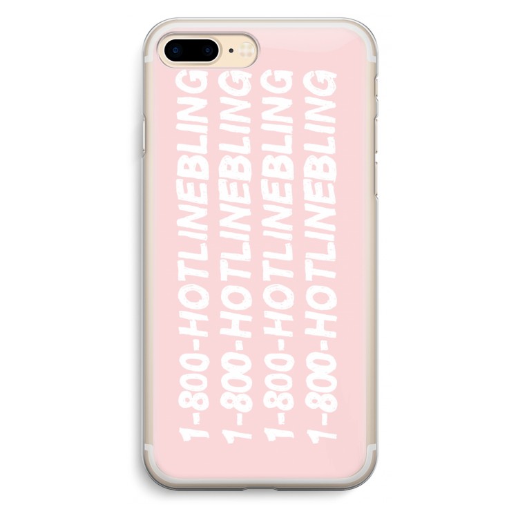 Hotline bling pink: iPhone 7 Plus Transparant Hoesje