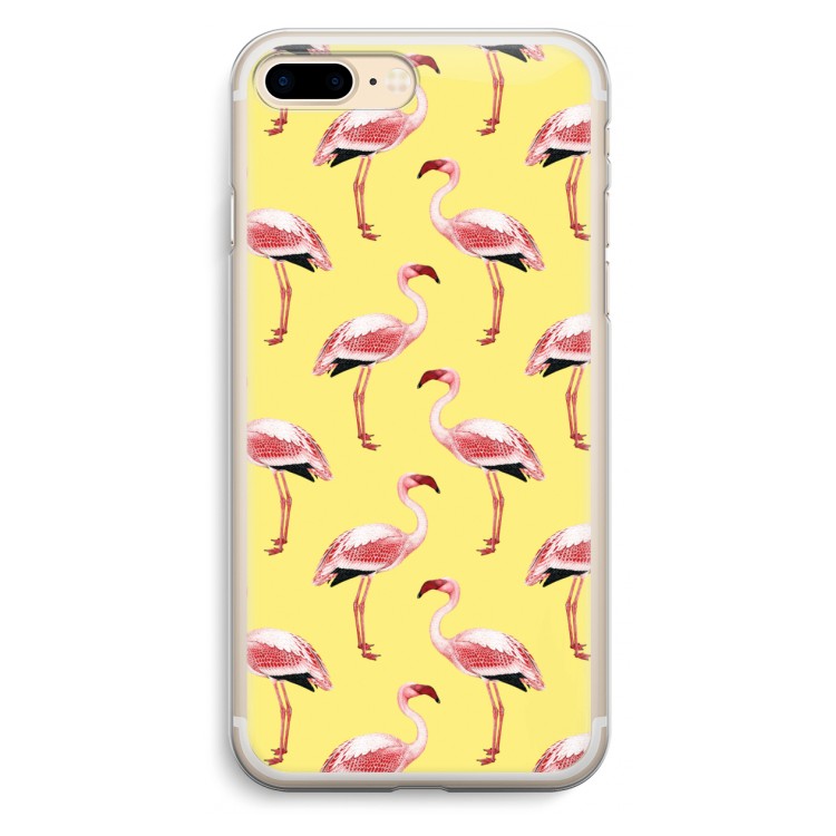 Flamingo's geel: iPhone 7 Plus Transparant Hoesje