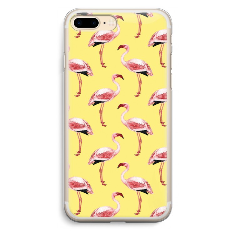 Flamingo's geel: iPhone 7 Plus Transparant Hoesje