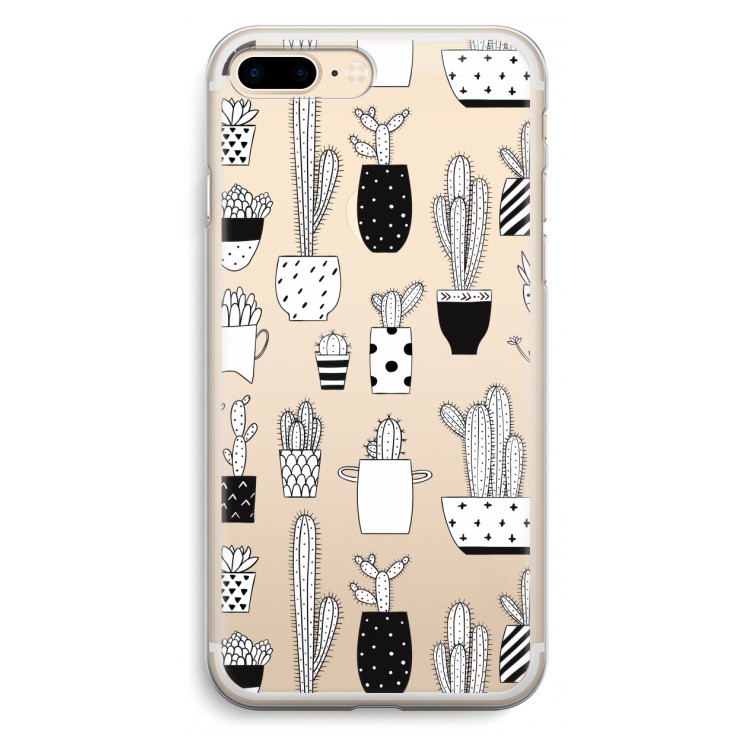 Cactusmotief: iPhone 7 Plus Transparant Hoesje