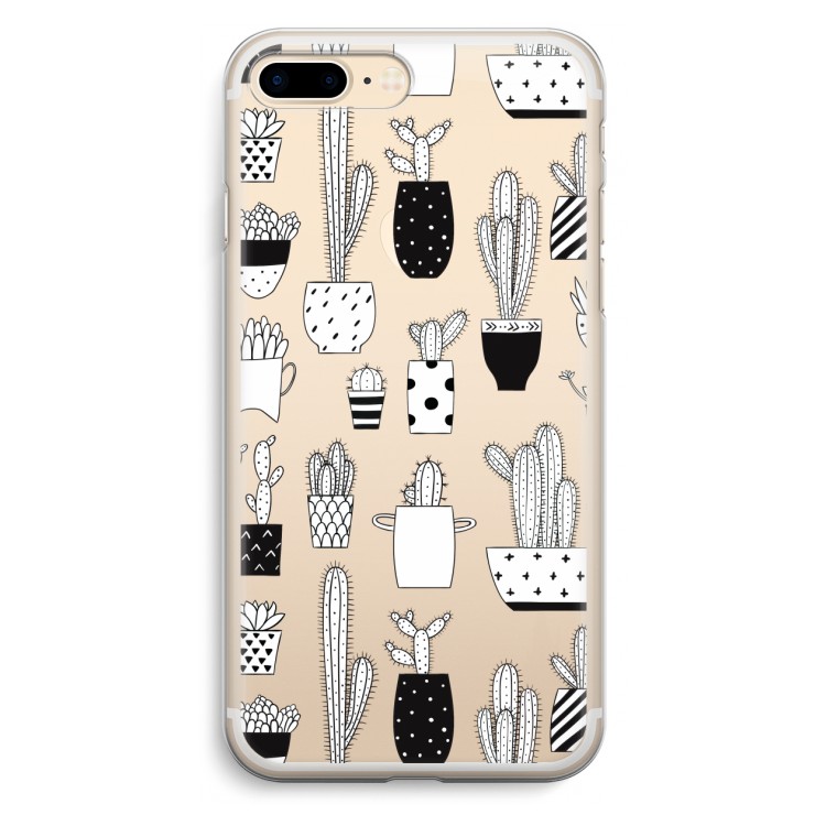 Cactusmotief: iPhone 7 Plus Transparant Hoesje