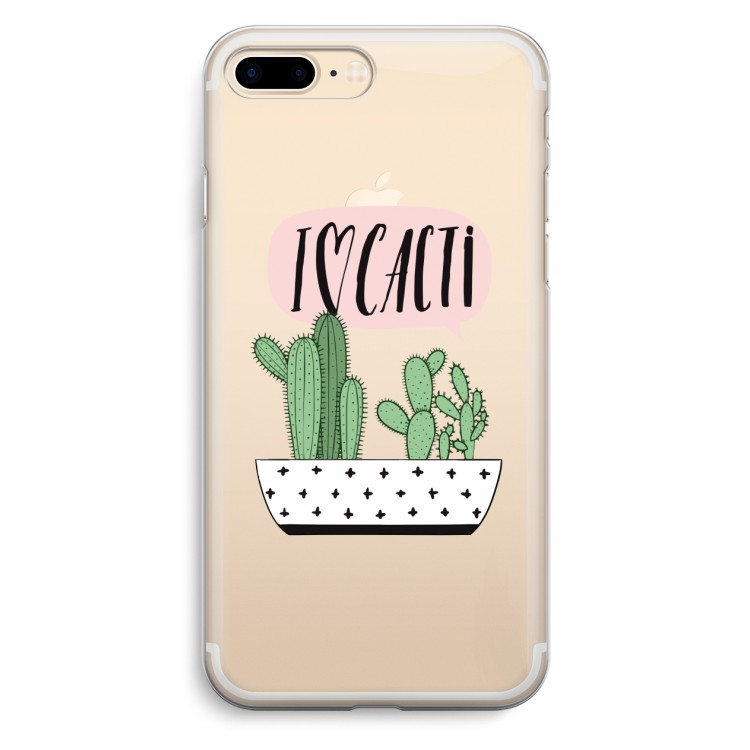 I love cacti: iPhone 7 Plus Transparant Hoesje
