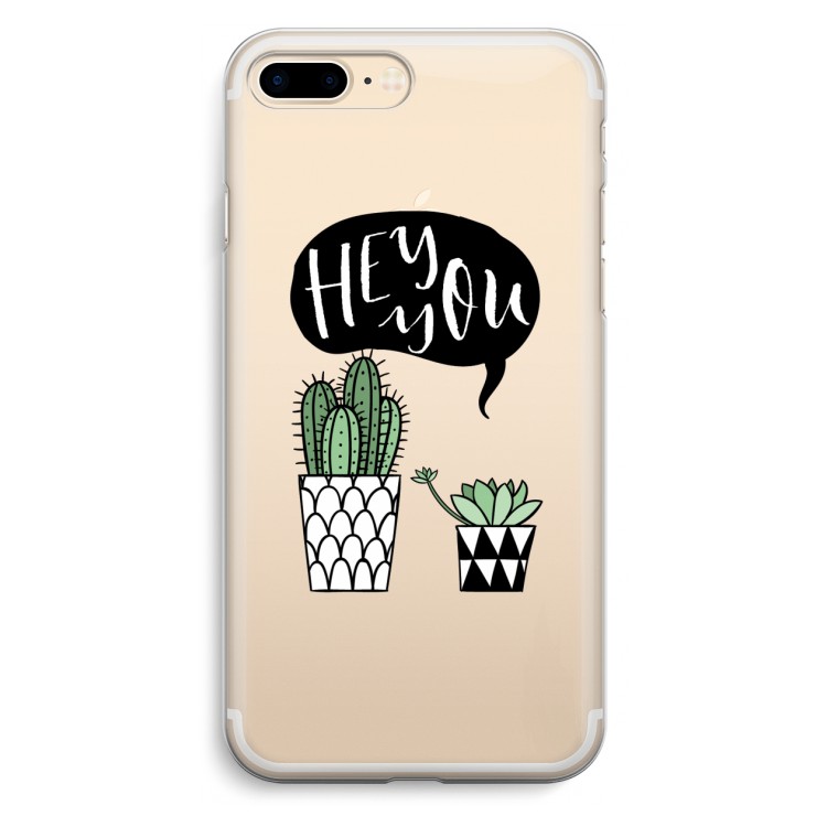 Hey you cactus: iPhone 7 Plus Transparant Hoesje