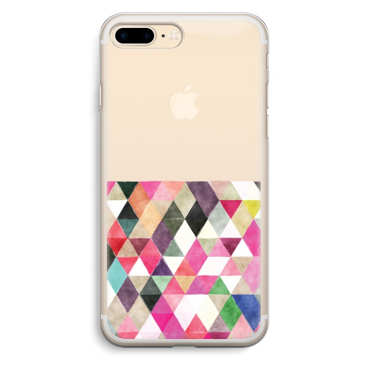 Gekleurde driehoekjes: iPhone 7 Plus Transparant Hoesje
