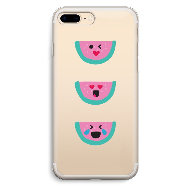 Smiley watermeloen: iPhone 7 Plus Transparant Hoesje