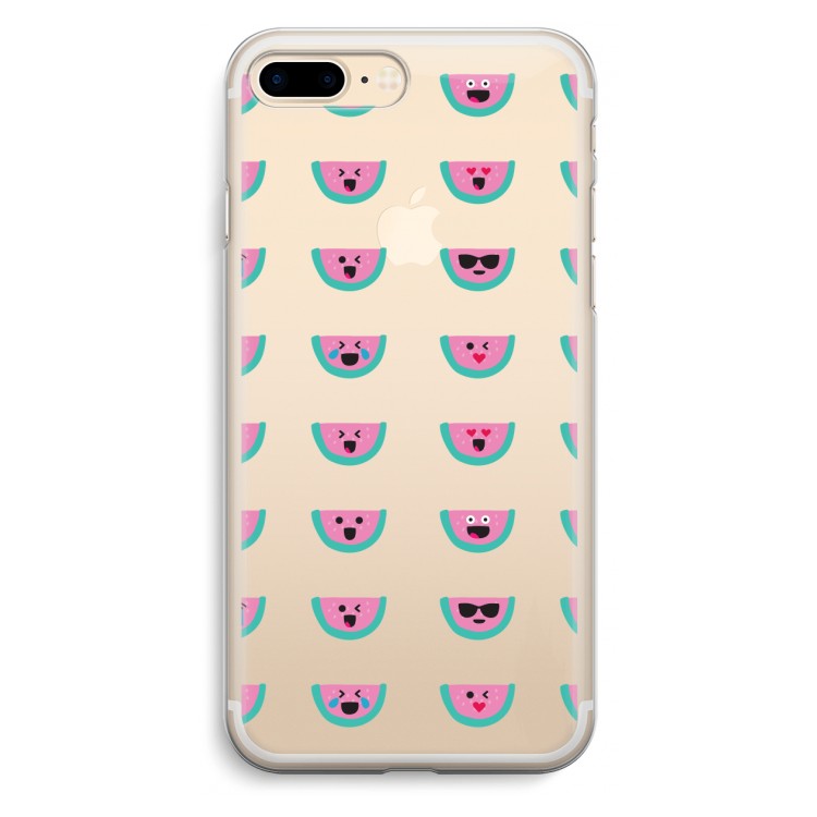Smiley watermeloenprint: iPhone 7 Plus Transparant Hoesje