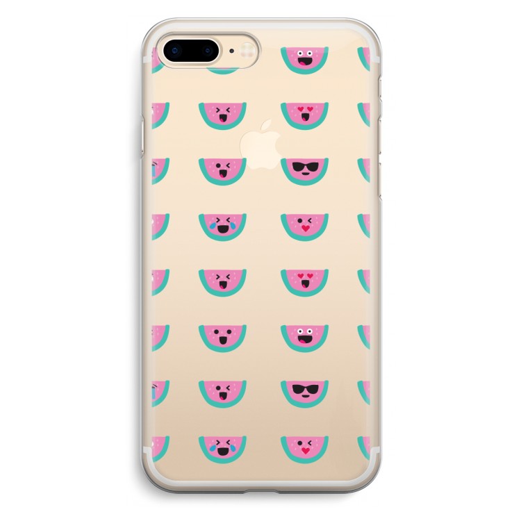 Smiley watermeloenprint: iPhone 7 Plus Transparant Hoesje
