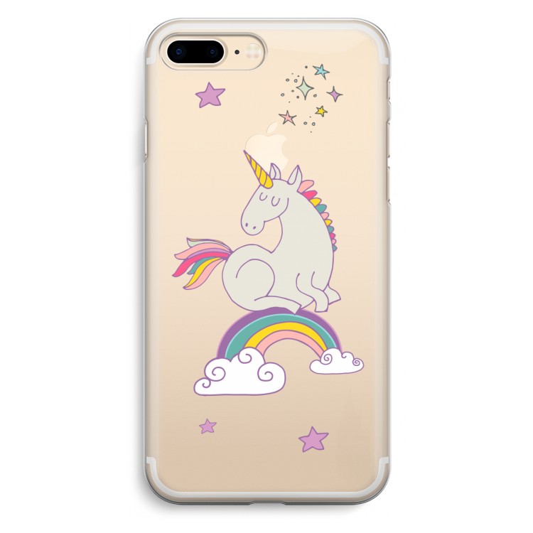 Regenboog eenhoorn: iPhone 7 Plus Transparant Hoesje