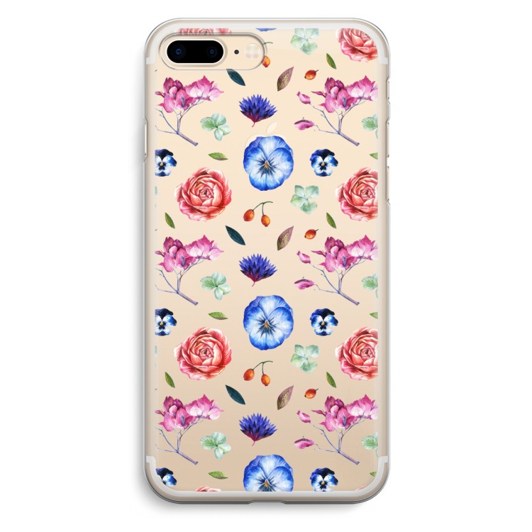 Bloemetjes: iPhone 7 Plus Transparant Hoesje