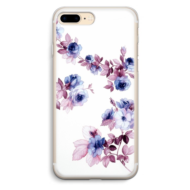 Waterverf bloemen: iPhone 7 Plus Transparant Hoesje