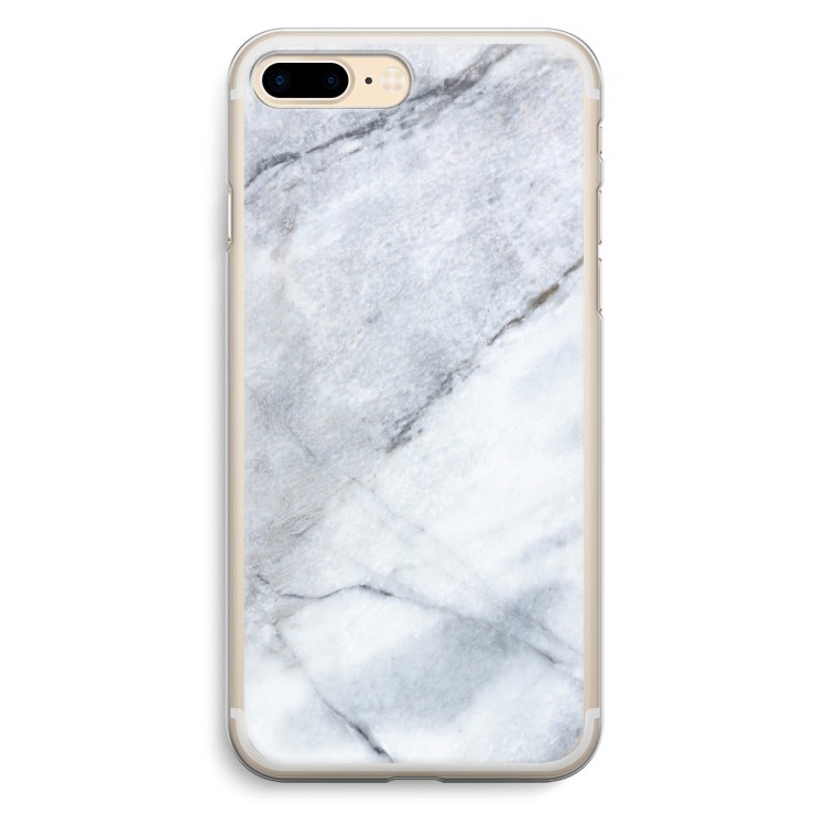 Witte marmer: iPhone 7 Plus Transparant Hoesje