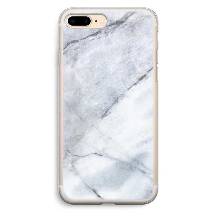 Witte marmer: iPhone 7 Plus Transparant Hoesje