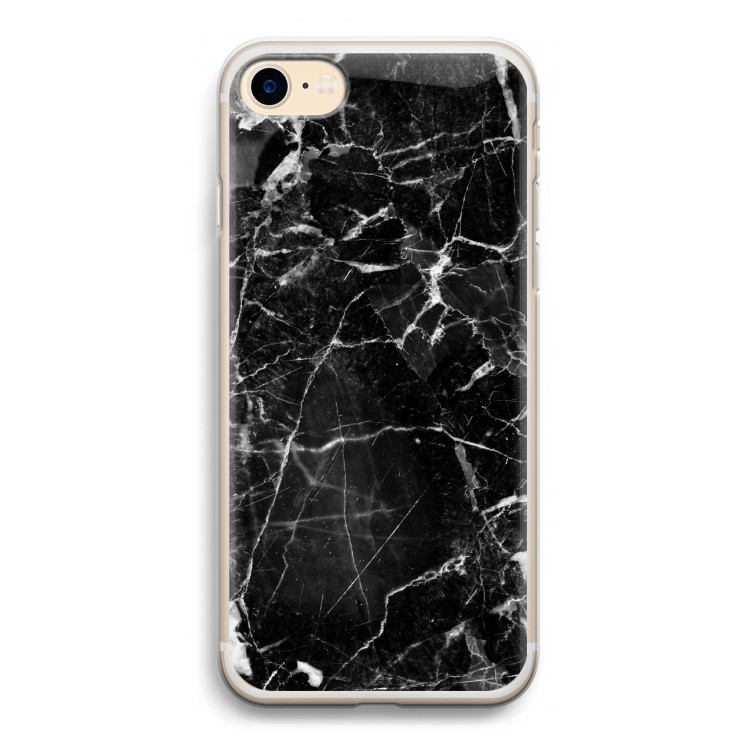 Zwart Marmer 2: iPhone 7 Transparant Hoesje