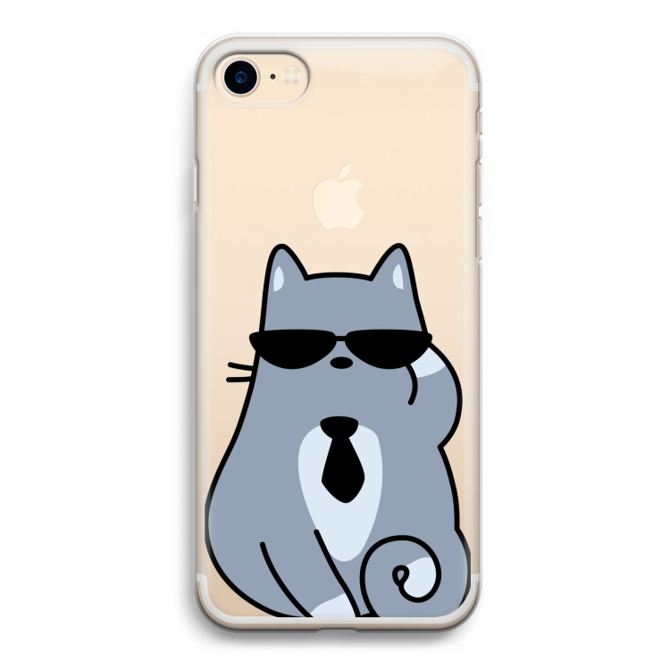 Cool cat: iPhone 7 Transparant Hoesje