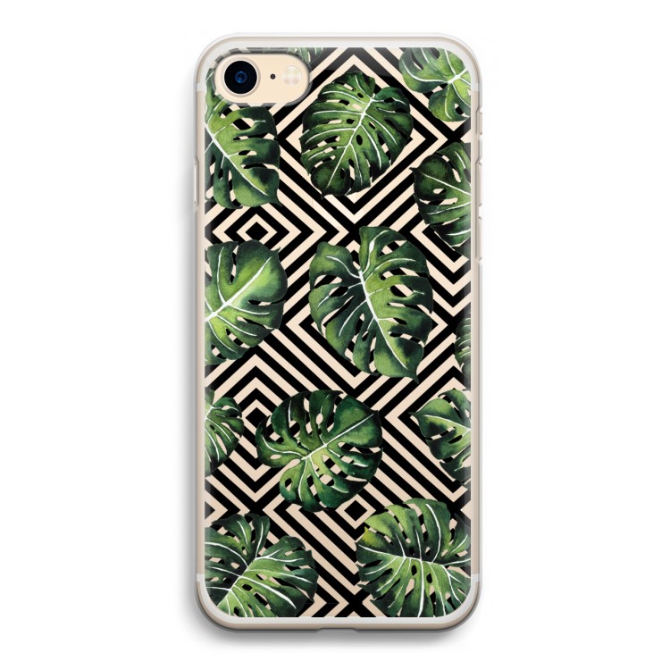 Geometrische jungle: iPhone 7 Transparant Hoesje
