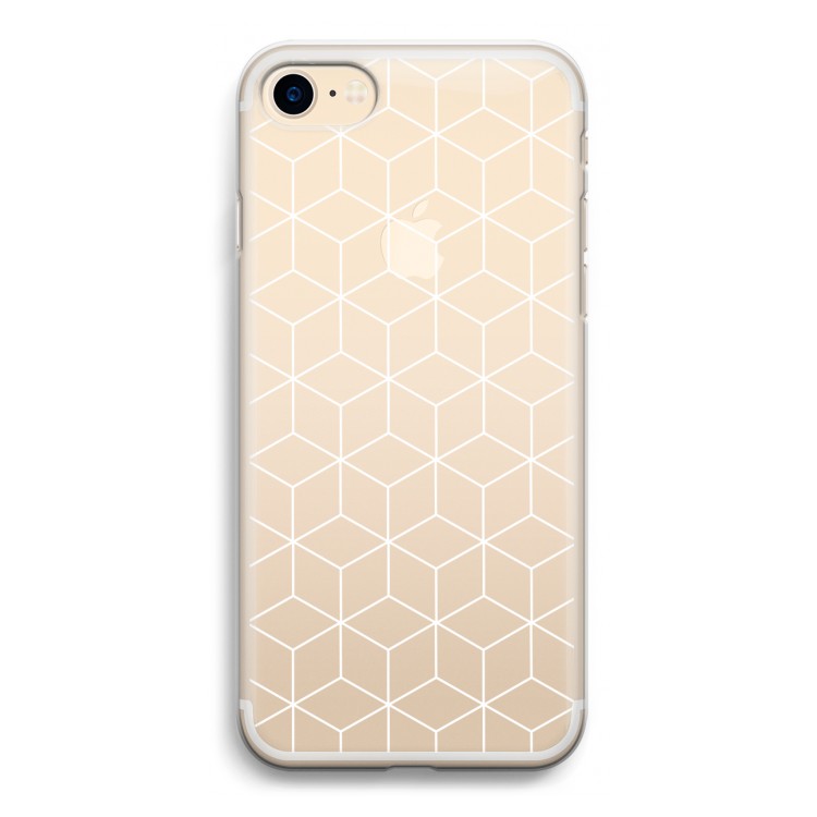 Zwart-witte kubussen: iPhone 7 Transparant Hoesje