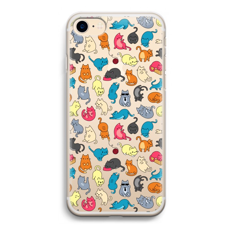 Kleurrijke katten: iPhone 7 Transparant Hoesje