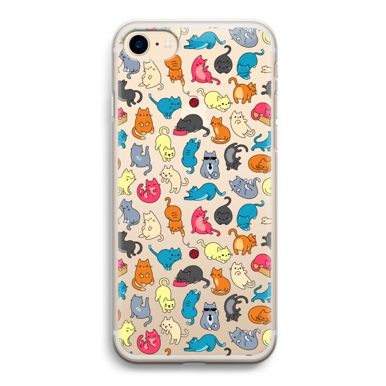 Kleurrijke katten: iPhone 7 Transparant Hoesje