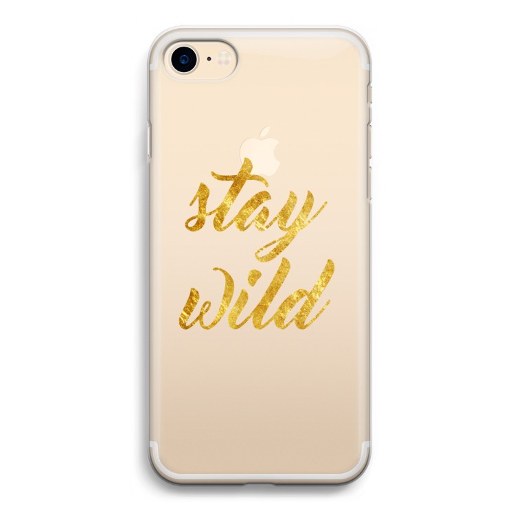Stay wild: iPhone 7 Transparant Hoesje