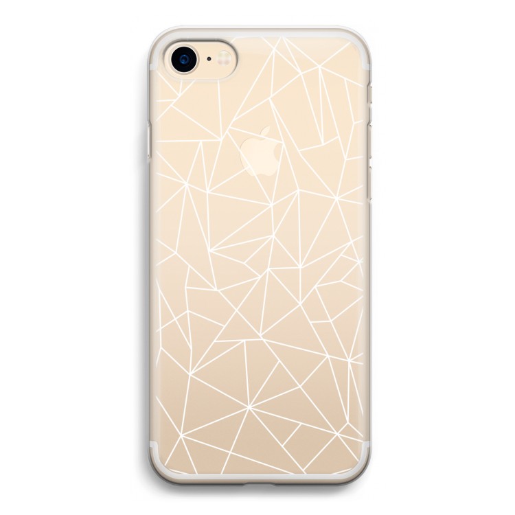 Geometrische lijnen wit: iPhone 7 Transparant Hoesje
