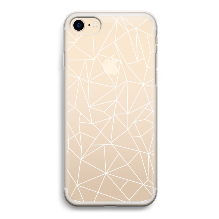 Geometrische lijnen wit: iPhone 7 Transparant Hoesje