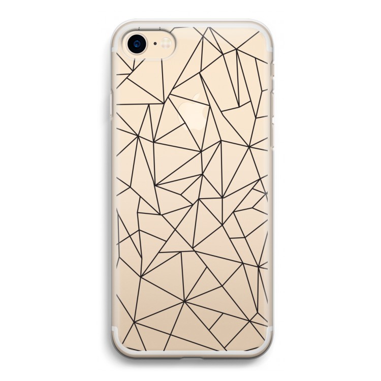 Geometrische lijnen zwart: iPhone 7 Transparant Hoesje