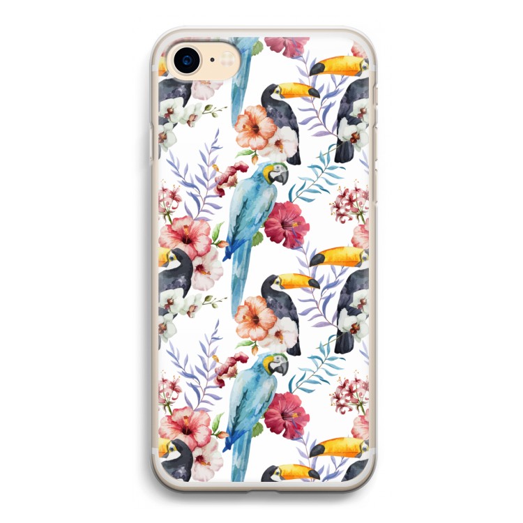 Bloemen tukan: iPhone 7 Transparant Hoesje