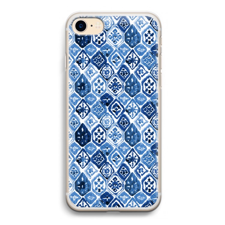 Blauw motief: iPhone 7 Transparant Hoesje