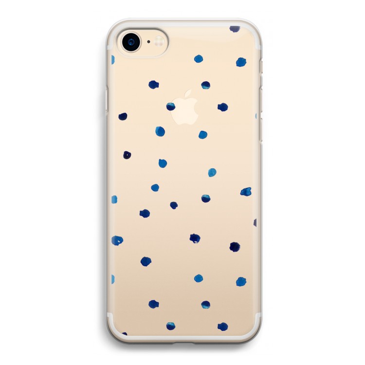 Blauwe stippen: iPhone 7 Transparant Hoesje