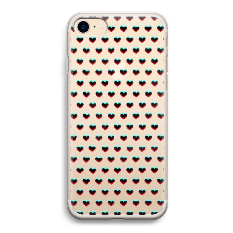 Hartjes: iPhone 7 Transparant Hoesje