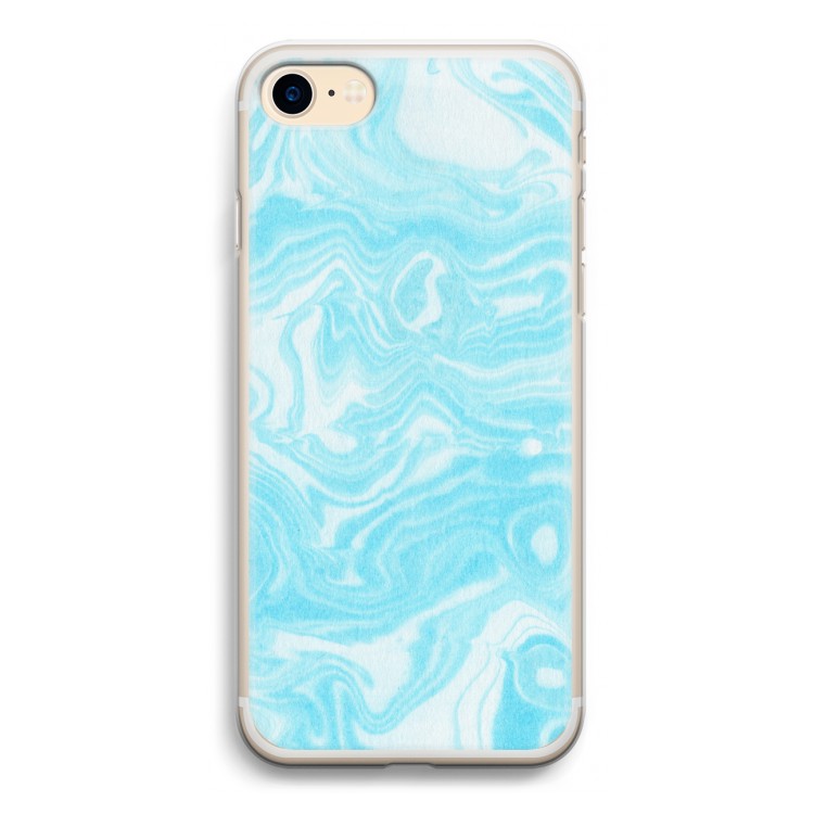 Waterverf blauw: iPhone 7 Transparant Hoesje