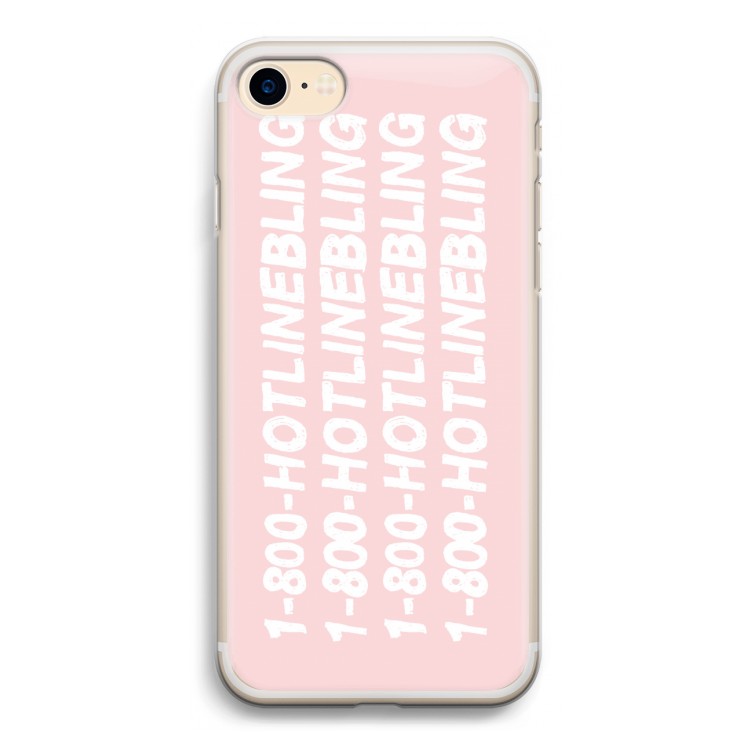 Hotline bling pink: iPhone 7 Transparant Hoesje