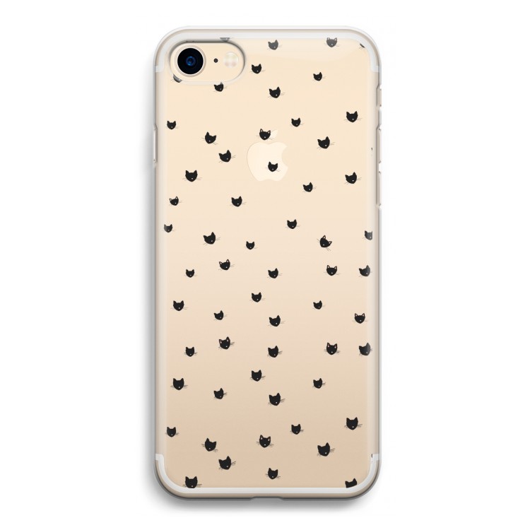 Kleine kattenkopjes: iPhone 7 Transparant Hoesje
