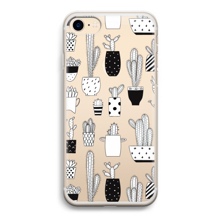 Cactusmotief: iPhone 7 Transparant Hoesje
