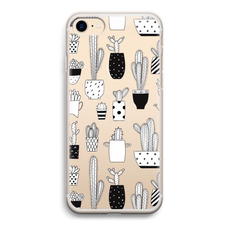 Cactusmotief: iPhone 7 Transparant Hoesje