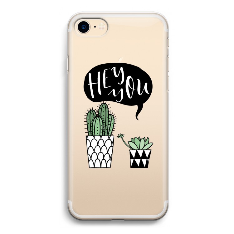 Hey you cactus: iPhone 7 Transparant Hoesje