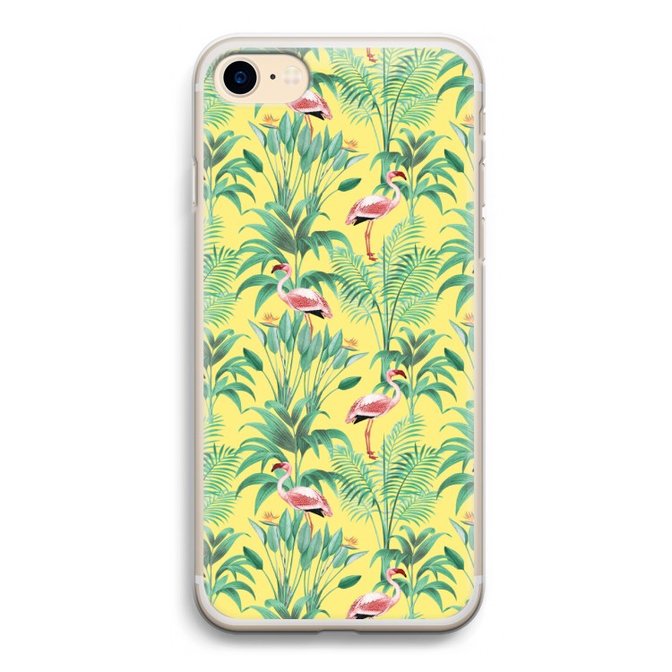 Flamingo party: iPhone 7 Transparant Hoesje