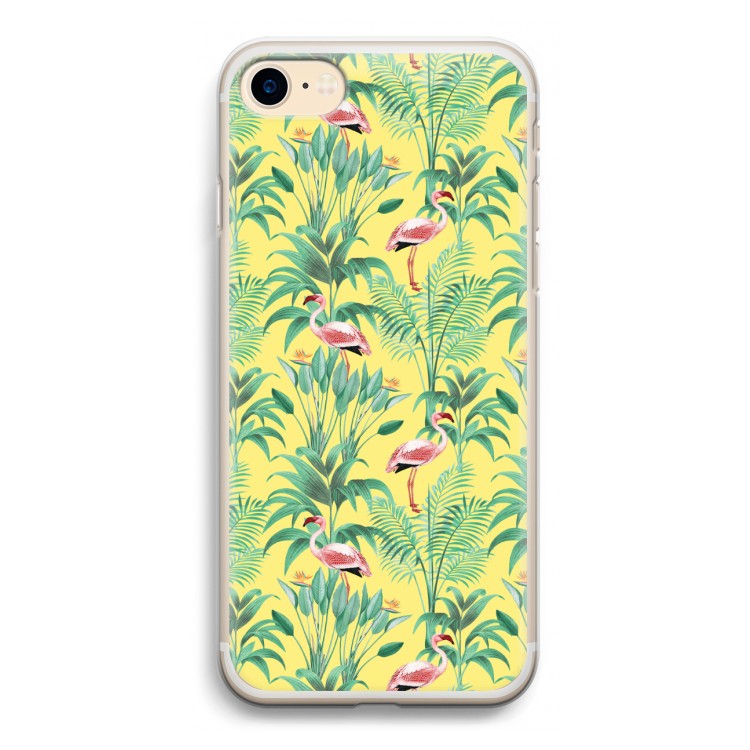 Flamingo party: iPhone 7 Transparant Hoesje