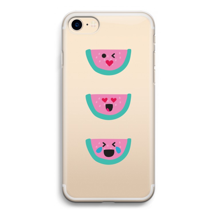 Smiley watermeloen: iPhone 7 Transparant Hoesje