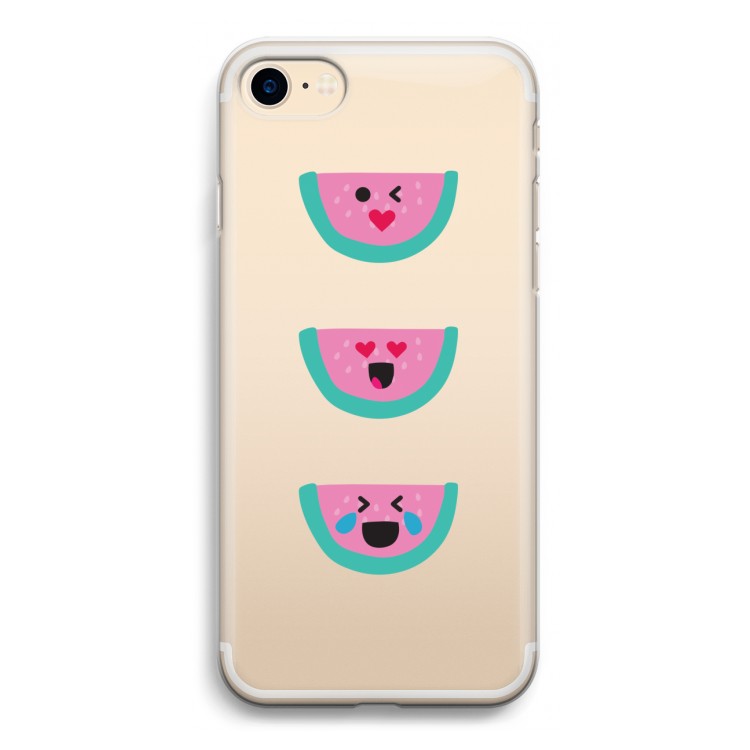 Smiley watermeloen: iPhone 7 Transparant Hoesje