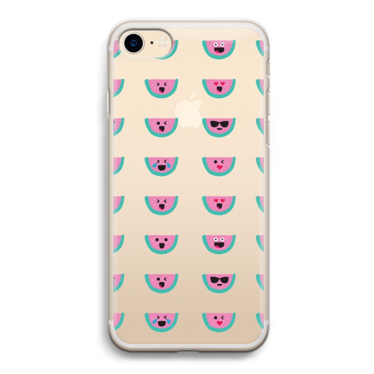 Smiley watermeloenprint: iPhone 7 Transparant Hoesje