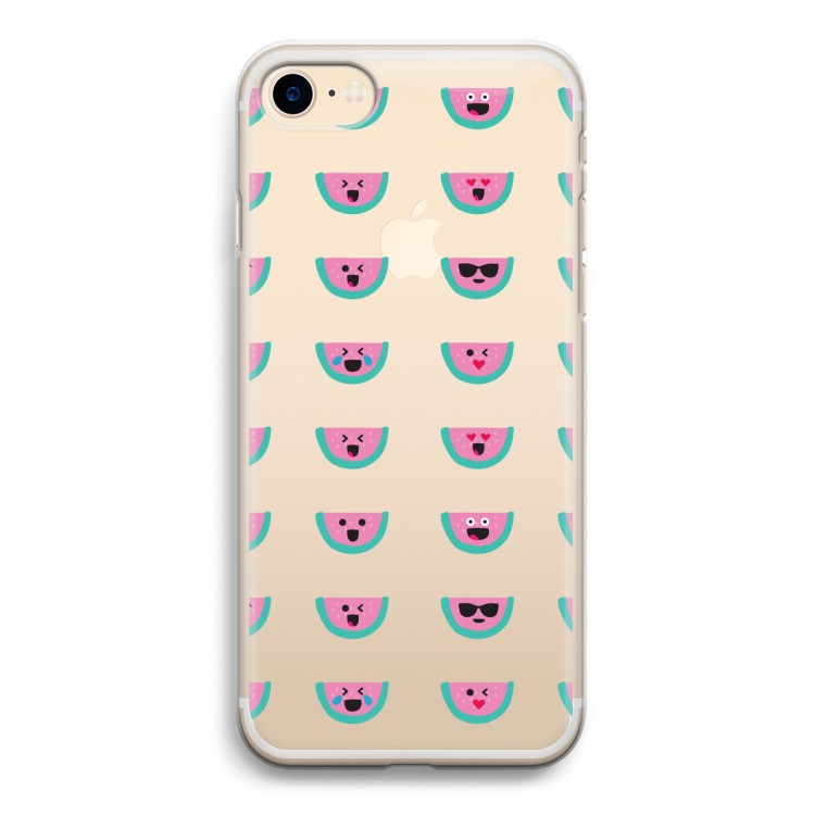 Smiley watermeloenprint: iPhone 7 Transparant Hoesje