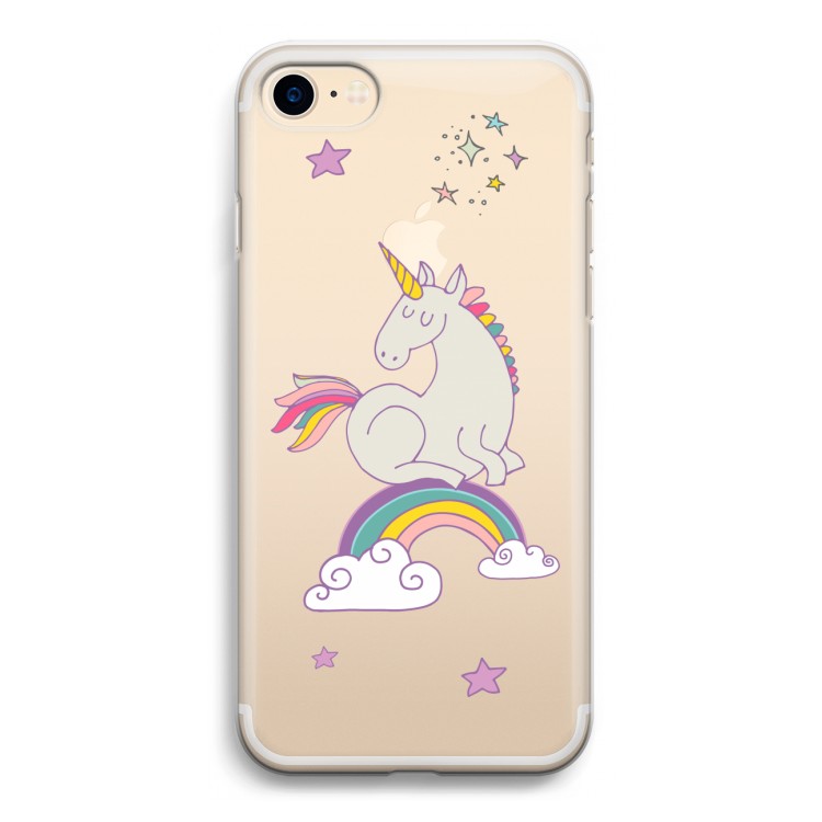 Regenboog eenhoorn: iPhone 7 Transparant Hoesje