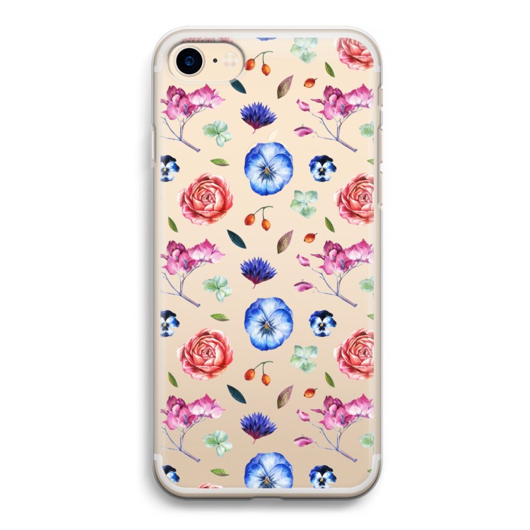 Bloemetjes: iPhone 7 Transparant Hoesje